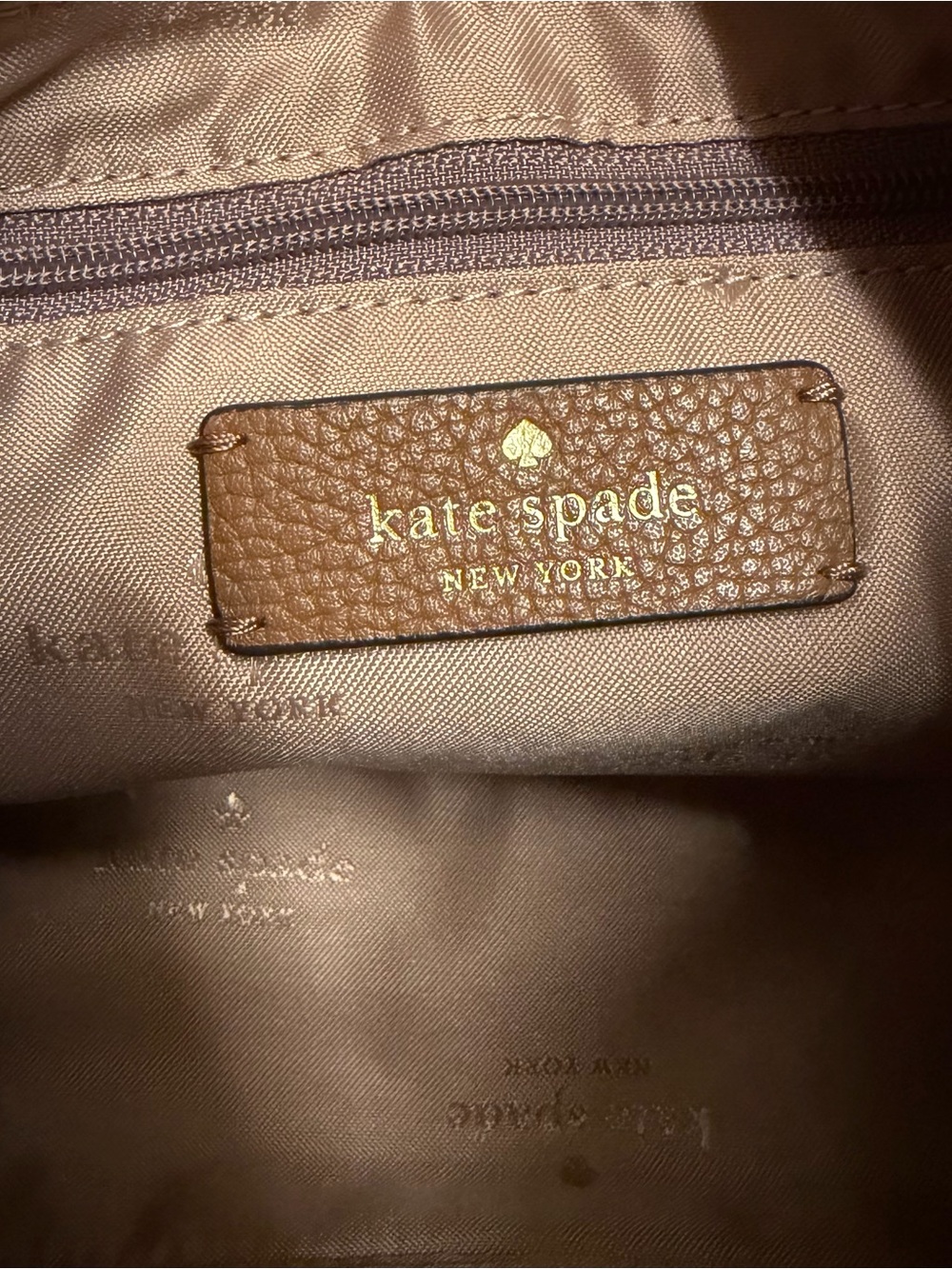 Kate Spade Cognac Pebbled Leather Shoulder Bag with Gold Hardware - Picture 12 of 12